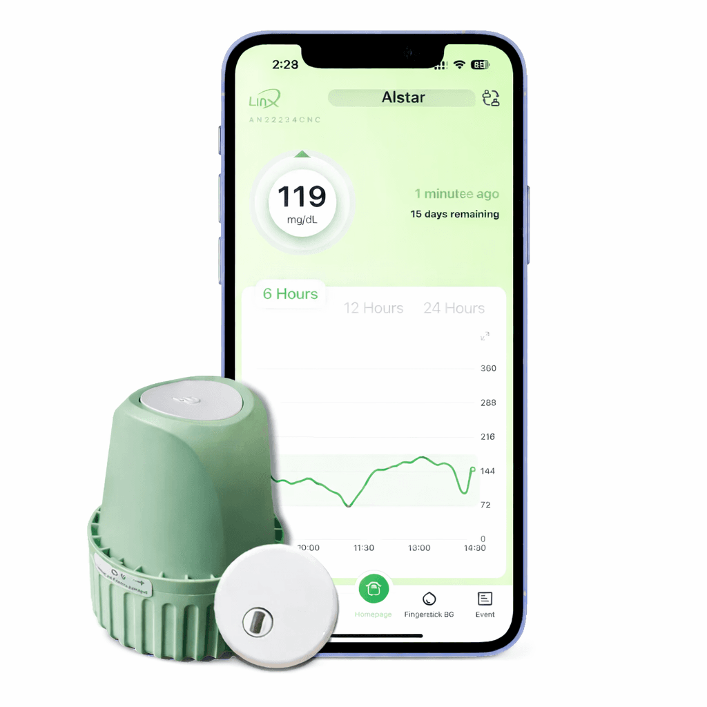 Close-up of the LinX CGM sensor