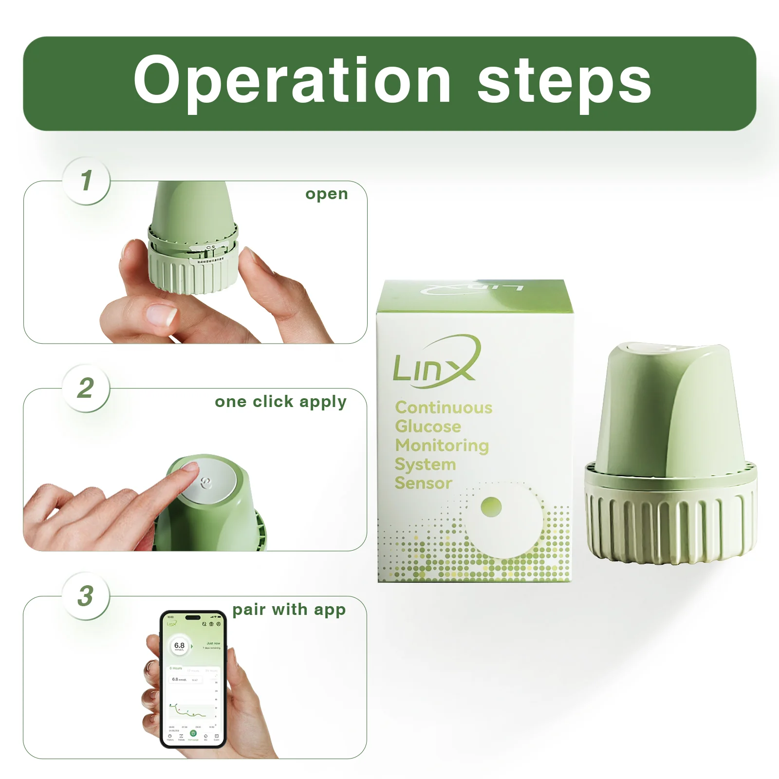 LinX CGM Smart Continuous Glucose Monitoring — image 1 of 4